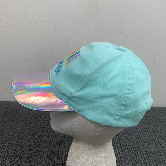 Chill Out Baseball Hat Womens OS Mist Mint Iridescent Brim Strapback Cap - Picture 7 of 17